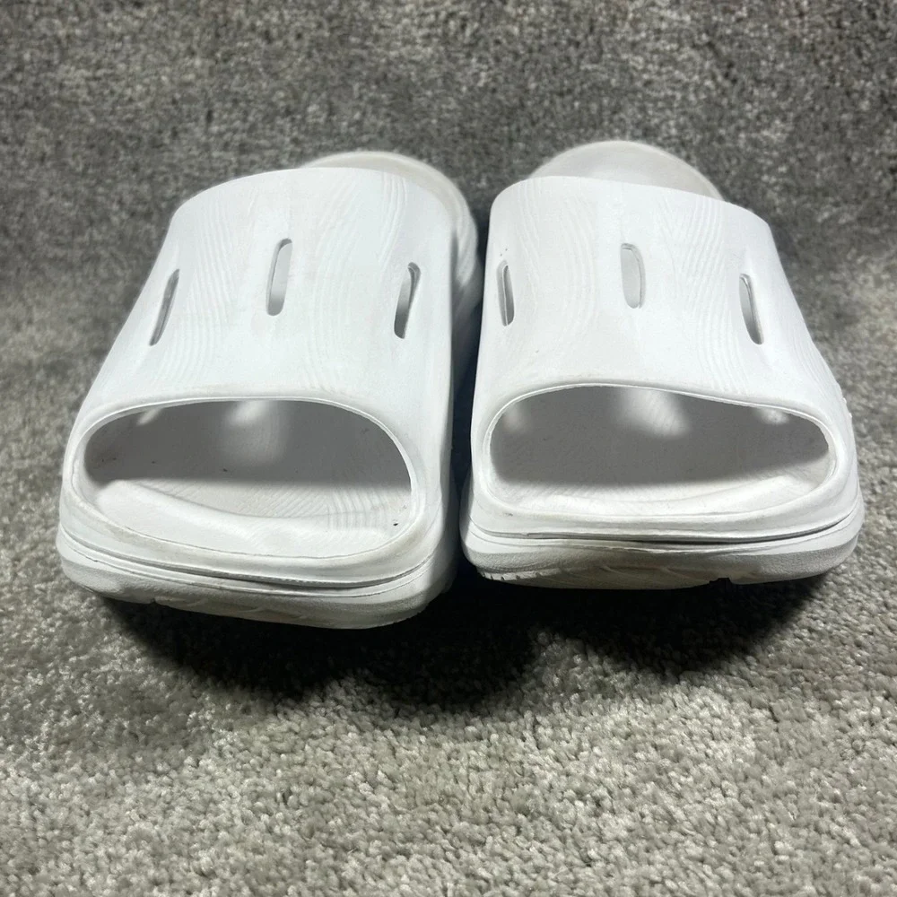 Hoka Ora Recovery Slide 3 White Cushioned Athletic Sandals Unisex Men 7 Women 9